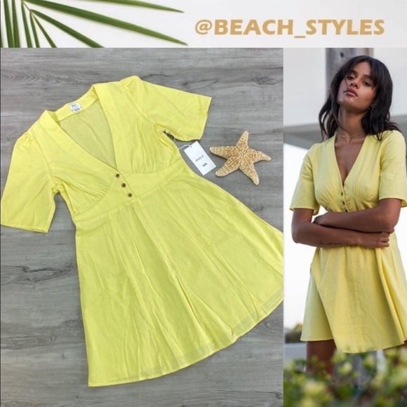 🔆RVCA🔆 LEMON CRANE DRESS - Picture 1 of 14